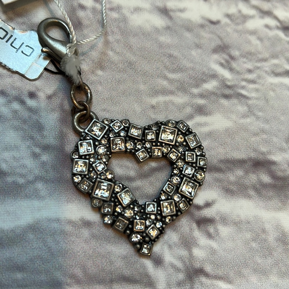 Chico’s vintage heart keychain with jewels NWT